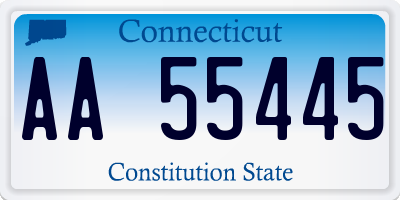 CT license plate AA55445