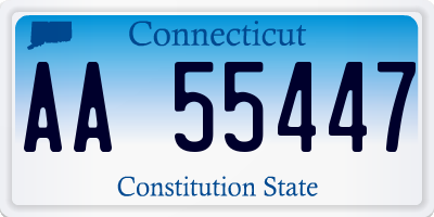 CT license plate AA55447