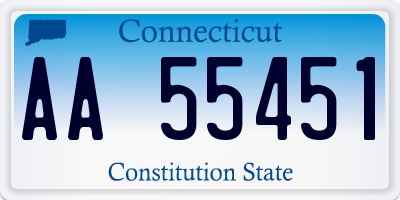 CT license plate AA55451