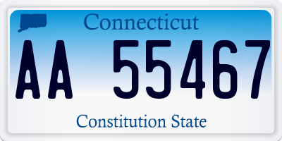 CT license plate AA55467