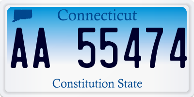 CT license plate AA55474