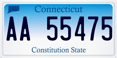 CT license plate AA55475