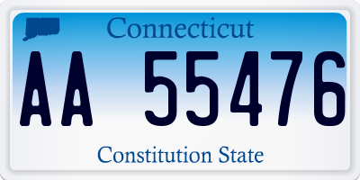 CT license plate AA55476