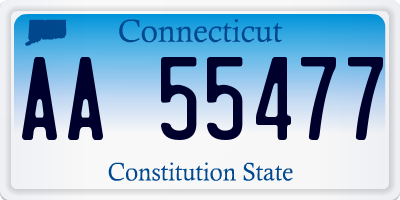 CT license plate AA55477