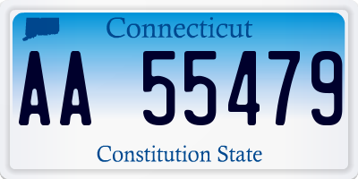 CT license plate AA55479