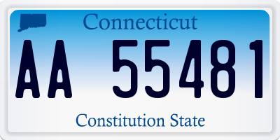 CT license plate AA55481