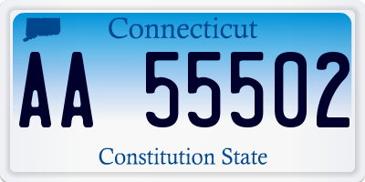 CT license plate AA55502