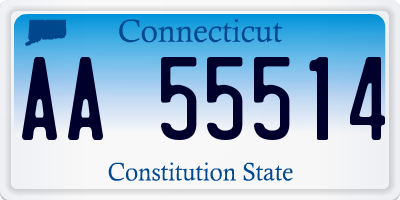 CT license plate AA55514