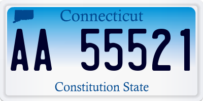 CT license plate AA55521