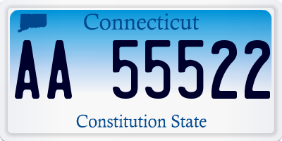 CT license plate AA55522