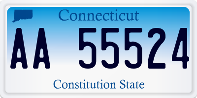 CT license plate AA55524