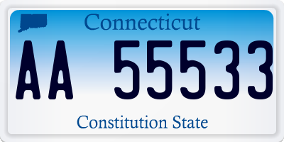 CT license plate AA55533