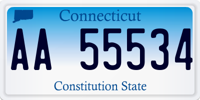 CT license plate AA55534