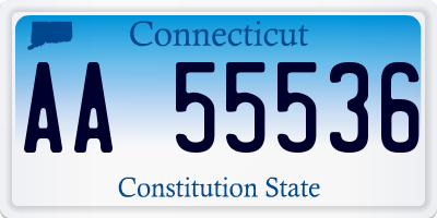 CT license plate AA55536