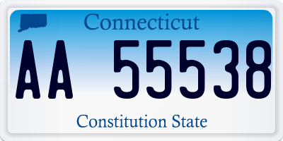 CT license plate AA55538