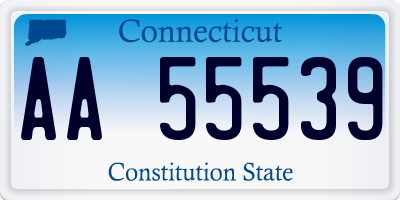 CT license plate AA55539