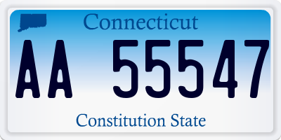 CT license plate AA55547