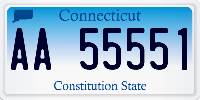 CT license plate AA55551