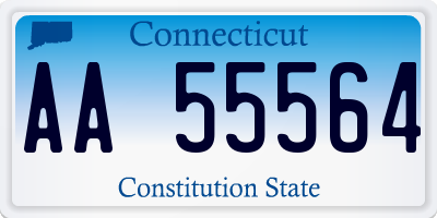 CT license plate AA55564