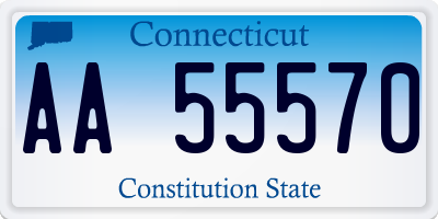 CT license plate AA55570