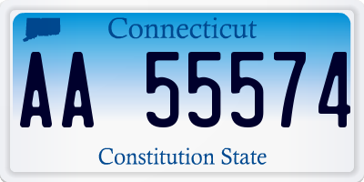 CT license plate AA55574