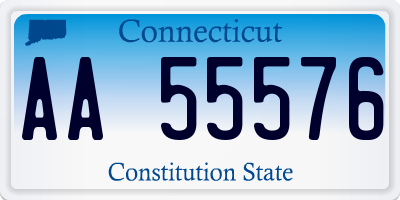 CT license plate AA55576