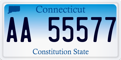 CT license plate AA55577