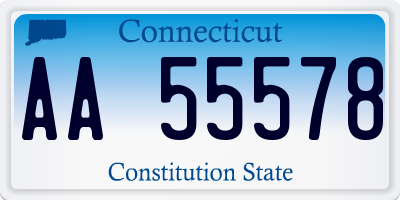 CT license plate AA55578