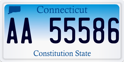 CT license plate AA55586