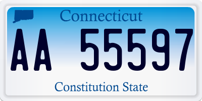 CT license plate AA55597