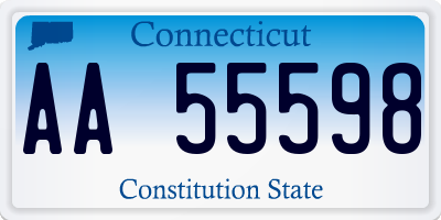 CT license plate AA55598