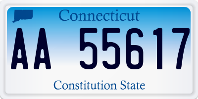 CT license plate AA55617