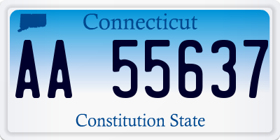 CT license plate AA55637