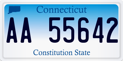 CT license plate AA55642