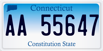 CT license plate AA55647