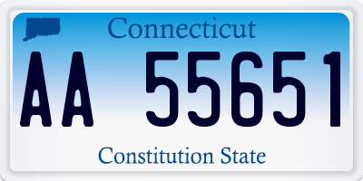 CT license plate AA55651