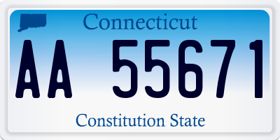 CT license plate AA55671