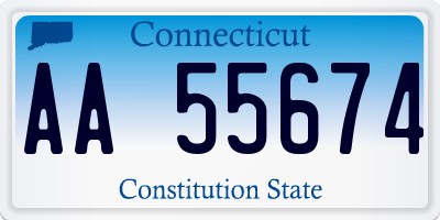 CT license plate AA55674