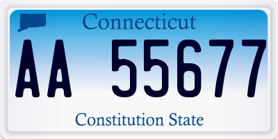 CT license plate AA55677