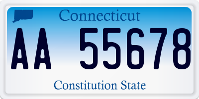 CT license plate AA55678