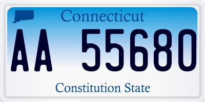 CT license plate AA55680