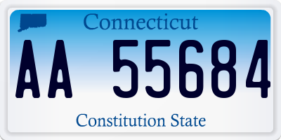 CT license plate AA55684