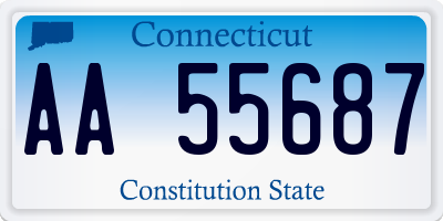 CT license plate AA55687