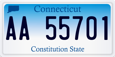 CT license plate AA55701