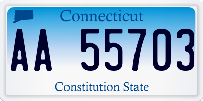 CT license plate AA55703