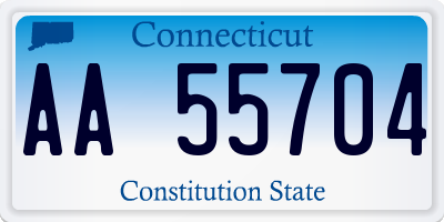 CT license plate AA55704