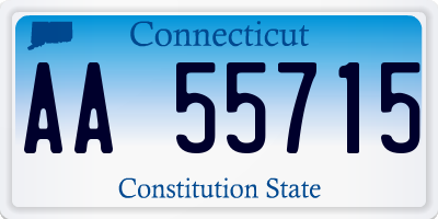 CT license plate AA55715