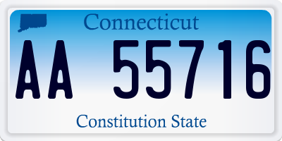 CT license plate AA55716