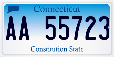 CT license plate AA55723