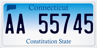 CT license plate AA55745